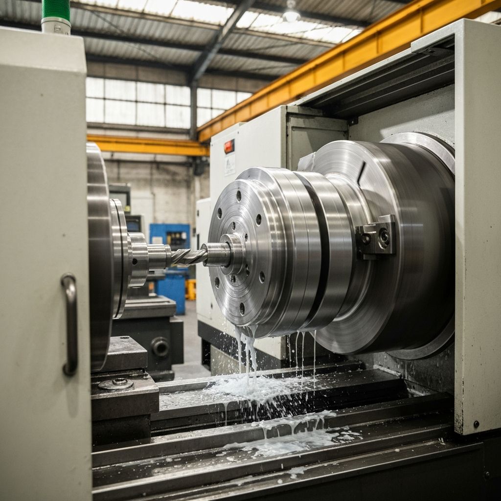 Torno CNC em operação